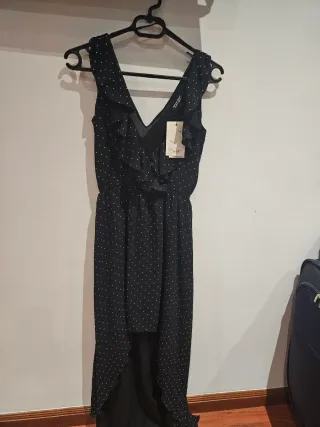 Vestido negro lunares blancos nuevo