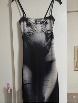 Vestido estampado blanco y negro