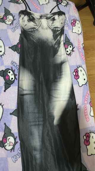 Vestido estampado blanco y negro