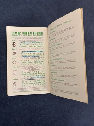 Programa San Fermín Pamplona 1955