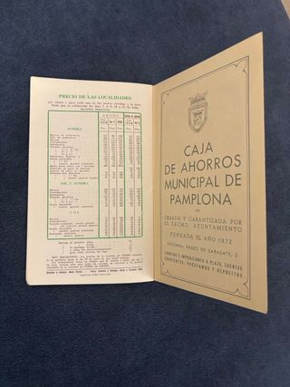 Programa San Fermín Pamplona 1955