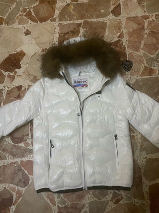 Giacca Blauer bianca con pelliccia