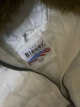 Giacca Blauer bianca con pelliccia