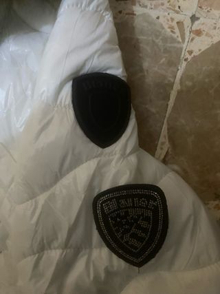 Giacca Blauer bianca con pelliccia