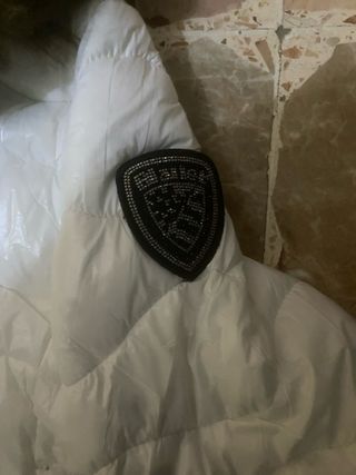 Giacca Blauer bianca con pelliccia