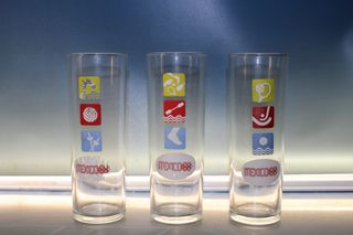 Olimpiadi Messico 68. 11 bicchieri serigrafati. ELSA, Spagna.