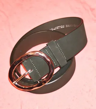 Cinturón ancho dorado y verde 80cm