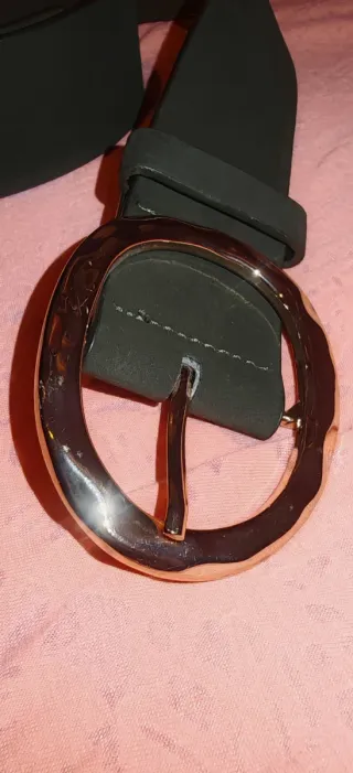 Cinturón ancho dorado y verde 80cm