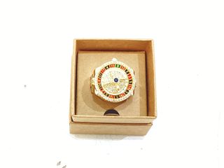 sello oro 18k con circonita