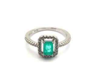 sortija plata 925mm con piedra con circonita