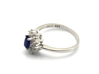 sortija plata 925mm con piedra con circonita
