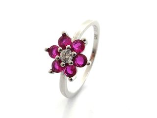 sortija plata 925mm con piedra con circonita