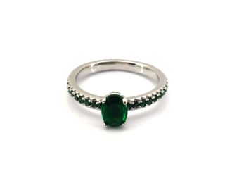 sortija plata 925mm con piedra con circonita