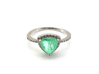 sortija plata 925mm con piedra con circonita