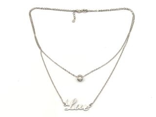 gargantilla plata 925mm con piedra con circonita 22cm