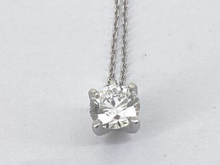 collar oro 18k con diamante de laboratorio 23cm