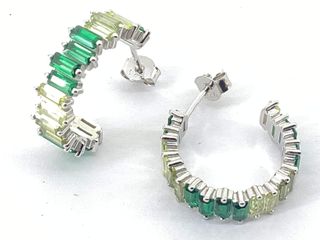 pendientes plata 925mm con piedra con circonita