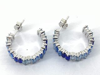 pendientes plata 925mm con piedra con circonita