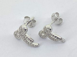 pendientes plata 925mm con piedra con circonita