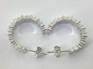 pendientes plata 925mm con piedra con circonita