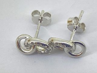 pendientes plata 925mm con piedra con circonita