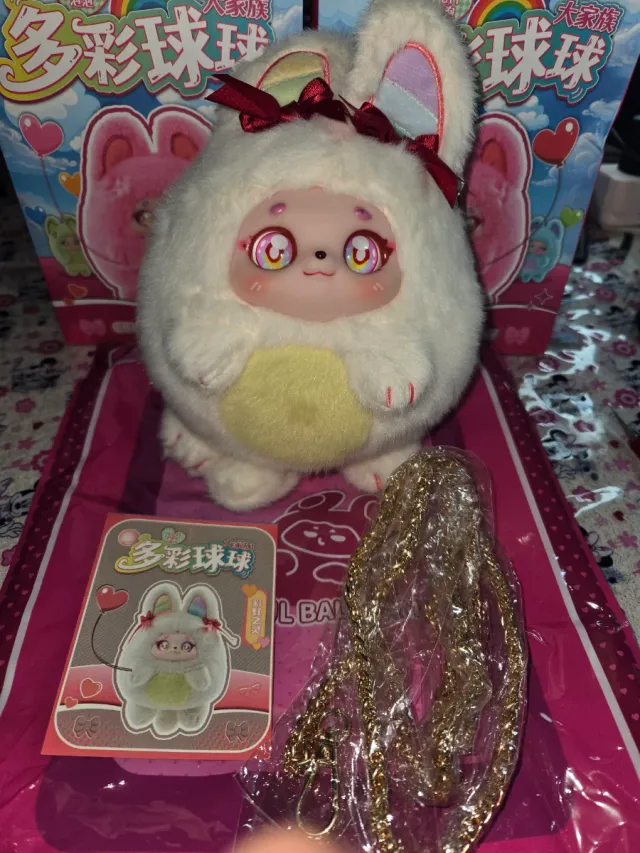 Bolso Peluche Rosa Colorful Ball Family