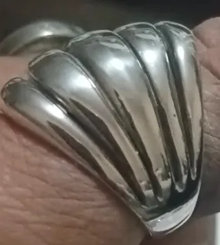 Anillo Plata Ley Diseño Ondulado Nuevo