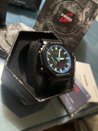 Casio G-Shock Negro y Azul GA-2100