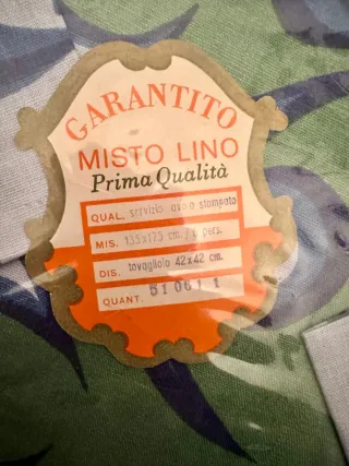 Tovaglia 6 persone con 6 tovaglioli