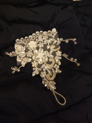 Conjunto plata y brillantes