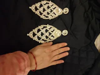 Conjunto plata y brillantes