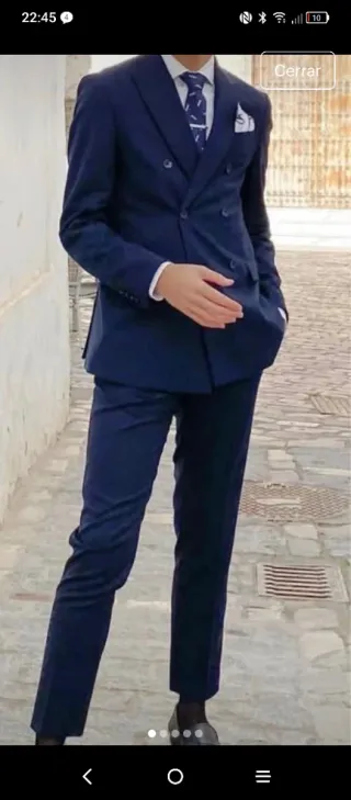 Traje chaqueta Zara azul marino