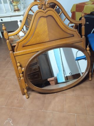 Cama 90cm + Mesita Noche Madera