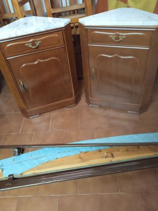 Cama 90cm + Mesita Noche Madera