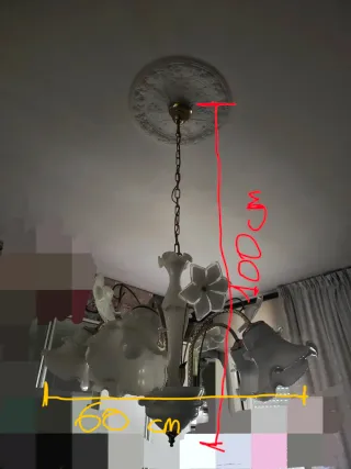 Lampadario vintage floreale 5 luci