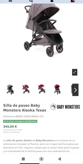 Silla de paseo Baby Monster