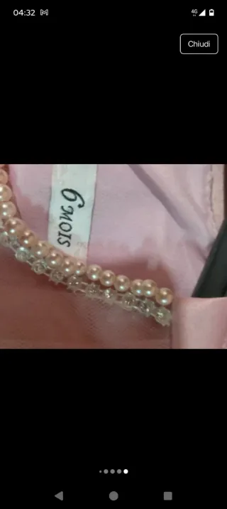 Vestito bimba rosa con perle e fiori