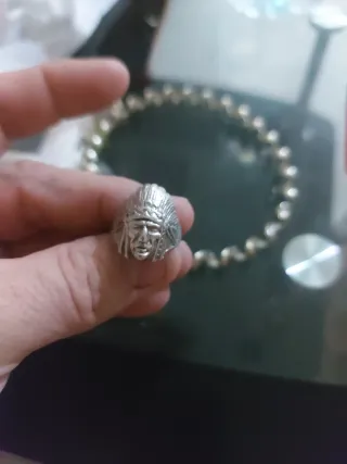 Anillo Cabeza Indígena Plata