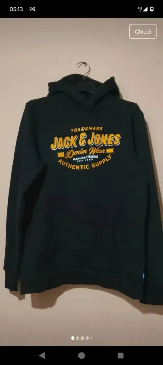 Felpa Jack & Jones con cappuccio verde