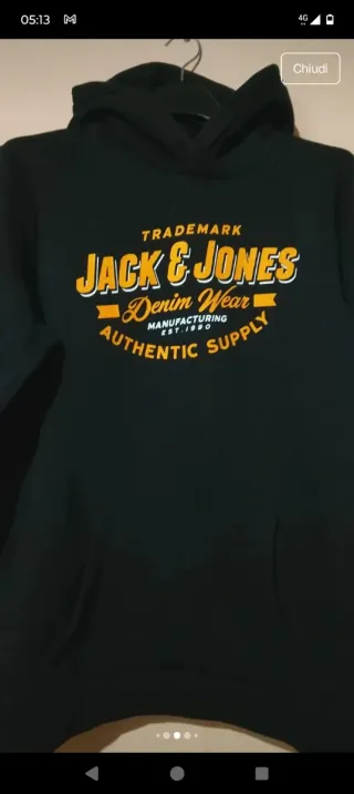 Felpa Jack & Jones con cappuccio verde