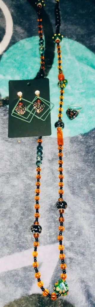 Joyería Corazón y cuentas cristal Murano Multicolo