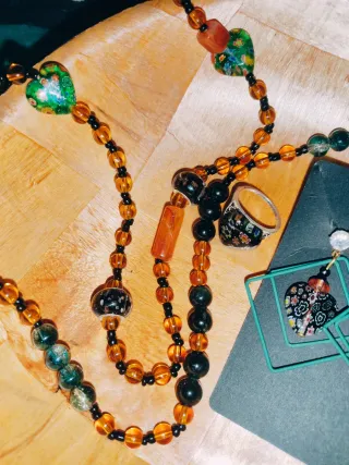 Joyería Corazón y cuentas cristal Murano Multicolo