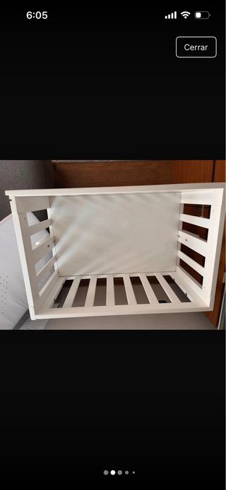 Minicuna colecho blanca con ruedas