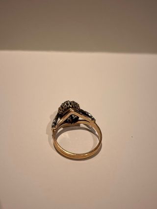 Anillo Lady Di Zafiro y Diamantes Antiguo