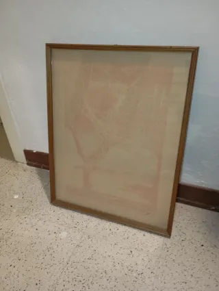 Litografia su carta con cornice in legno