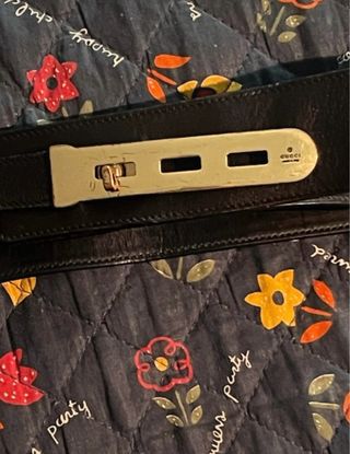 Cintura Gucci Pelle Nera Unisex 117x4.5cm