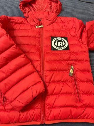 Piumino rosso bimbo con cappuccio