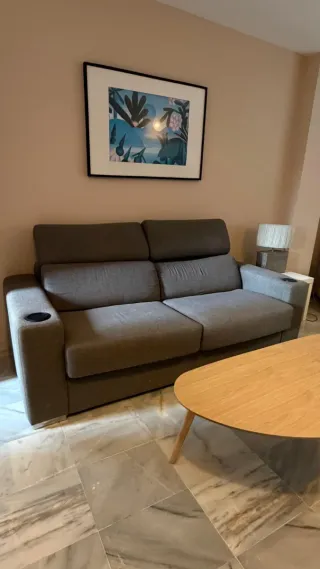 Divano a 2 posti Lomonaco grigio in tessuto