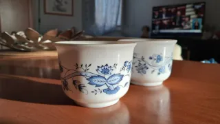 Set 2 Tazze Porcellana Blu e Bianche