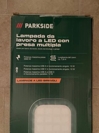 PARKSIDE Lampada Lavoro LED con Presa Multipla